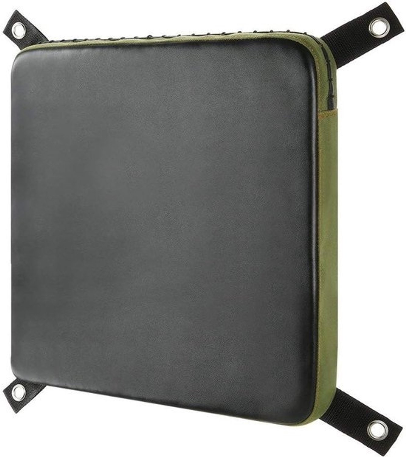 Schuim boxzak - Stootkussen voor de muur - Vechtsporttraining - Stevige naden - 35 x 35 cm - Legergroen en zwart