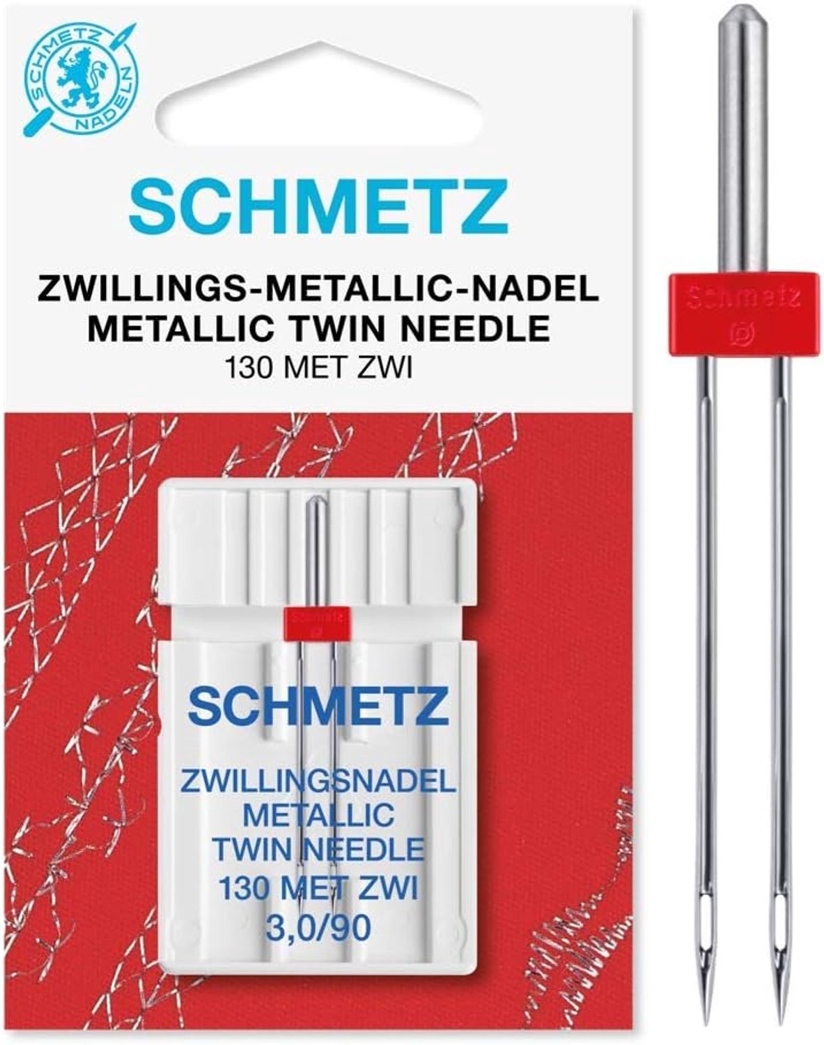 Schmetz Tweeling Naald Metallic 3.0/90 - Decoratieve Stiksels