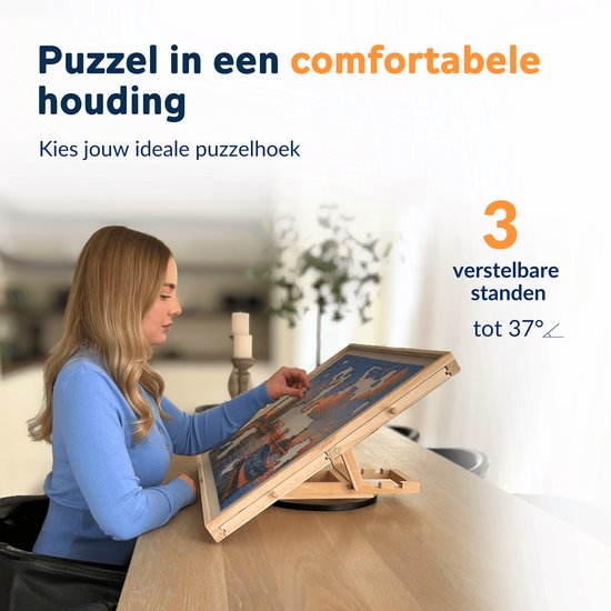 PuzzlePro Puzzeltafel met 4 Lades - 360° Draaibaar + Lock - Verstelbaar Puzzelbord - 1000 stukjes - 73x53cm - Puzzelmap - Puzzelkoffer - Puzzelmat - Puzzelplaat - Puzzelplank — cadeau in Spellen & Speelgoed - foto 2