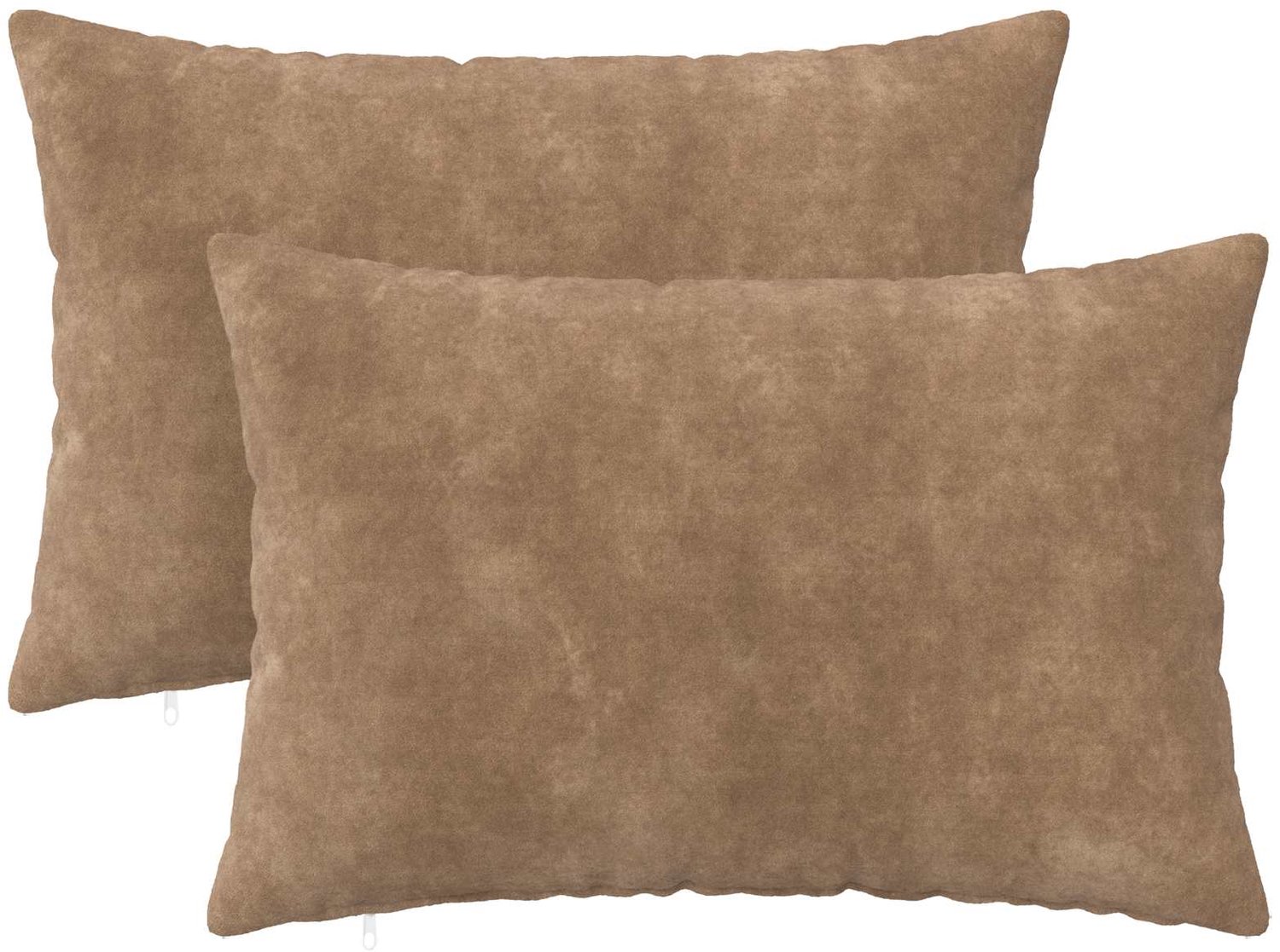 vidaXL Dekenkussen - 2 - st - HEERLEN - Taupe - 50 - x - 70 - cm - Microfiber - Fleece
