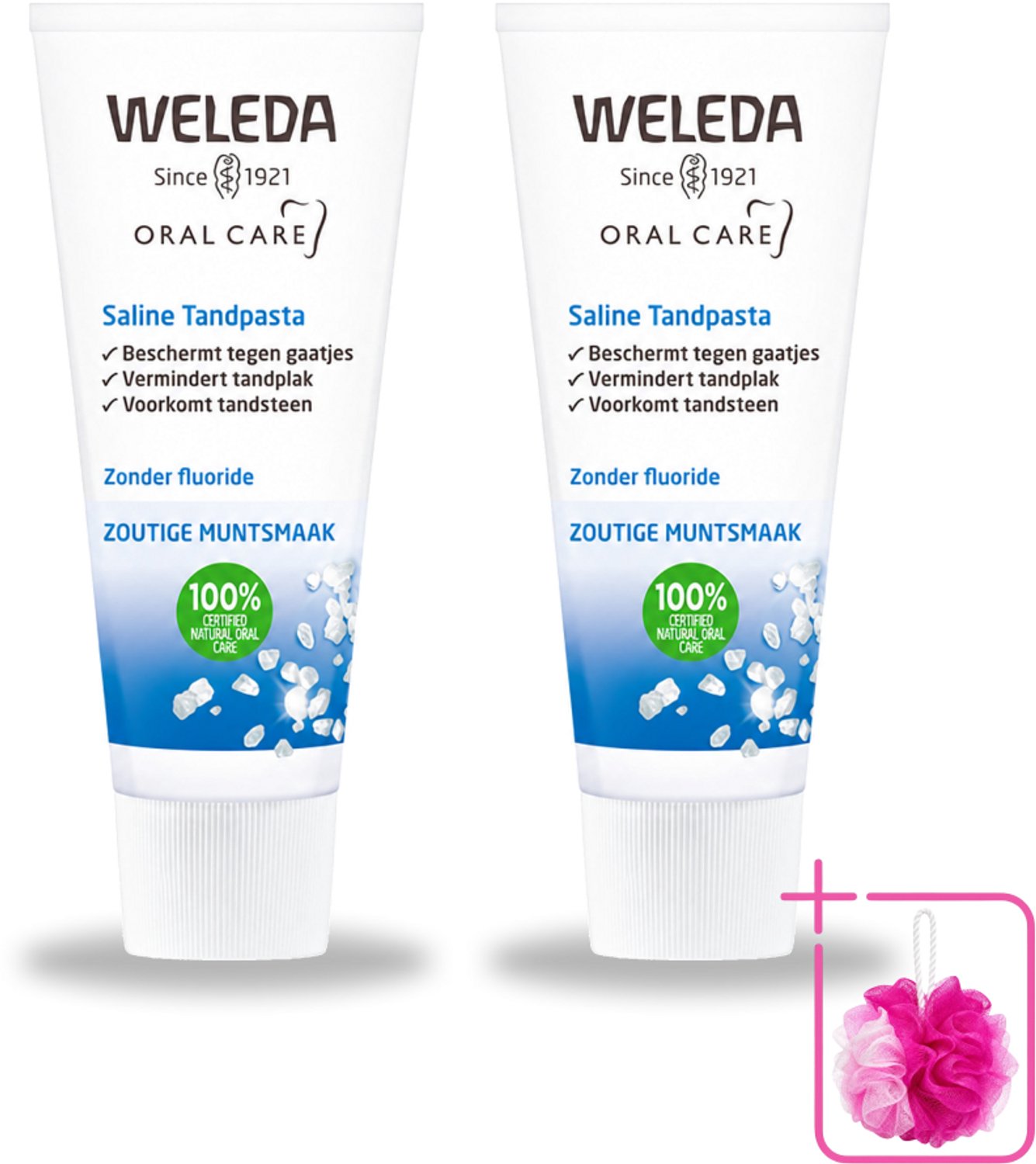 2 x WELEDA - Tandpasta Saline - 75ml - Bulkverpakking - Tandpasta - Douchemop - Zeezout