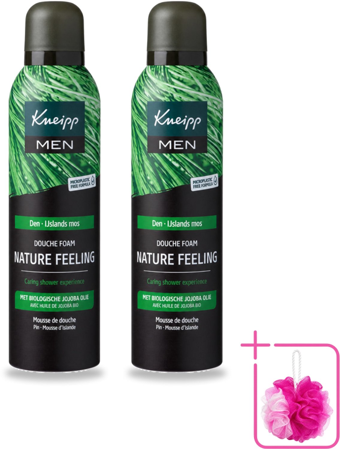 2 x Kneipp – Men Nature Feeling – Douche Foam – Frisse Dennengeur – 200 ml - Bulkverpakking - Douche foam - Douchemop - Natuurlijke douche