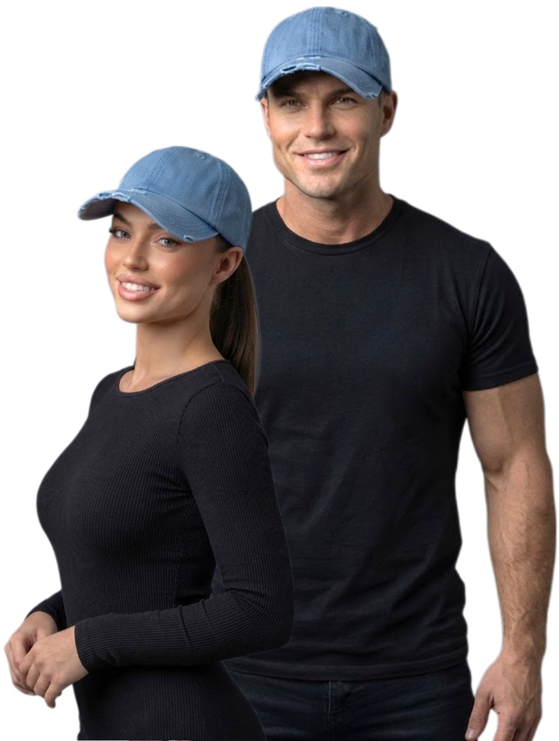 Michelle-Jeans cap -Baseball Cap-Vintage-100% katoen-verstelbare schuifsluiting-Jeans blauw-Unisex-50cm>61cm