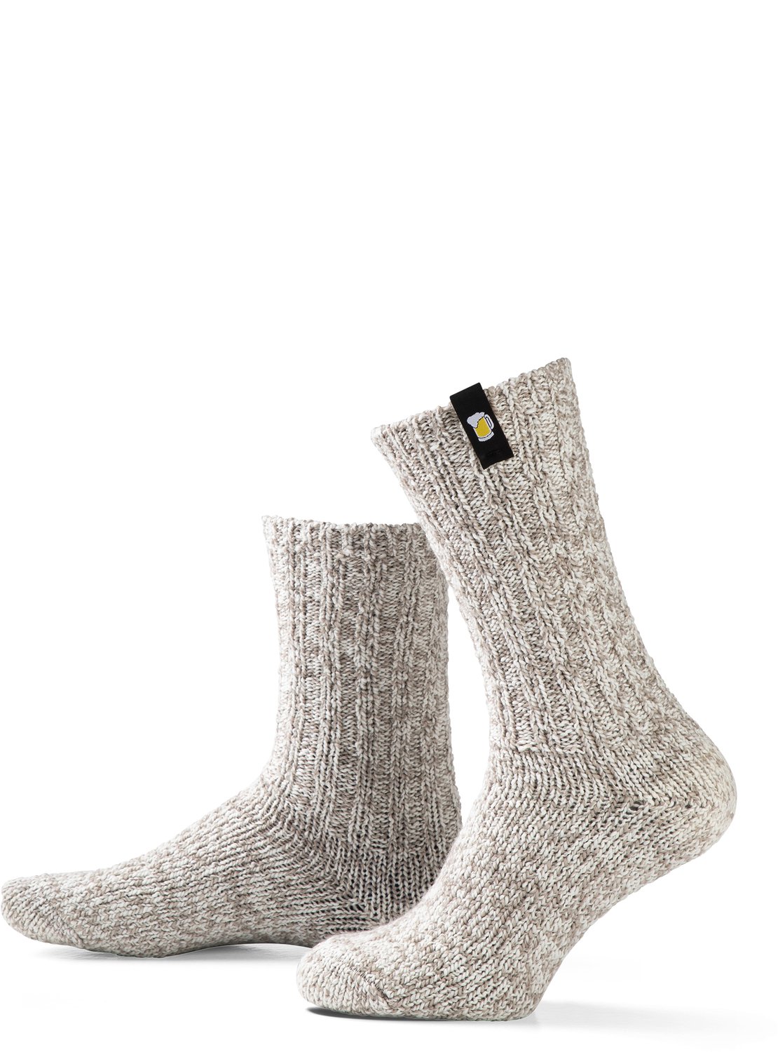 SOXS® SOX3812 Wollen sokken Originals Donkergrijs Kuithoogte Bier label