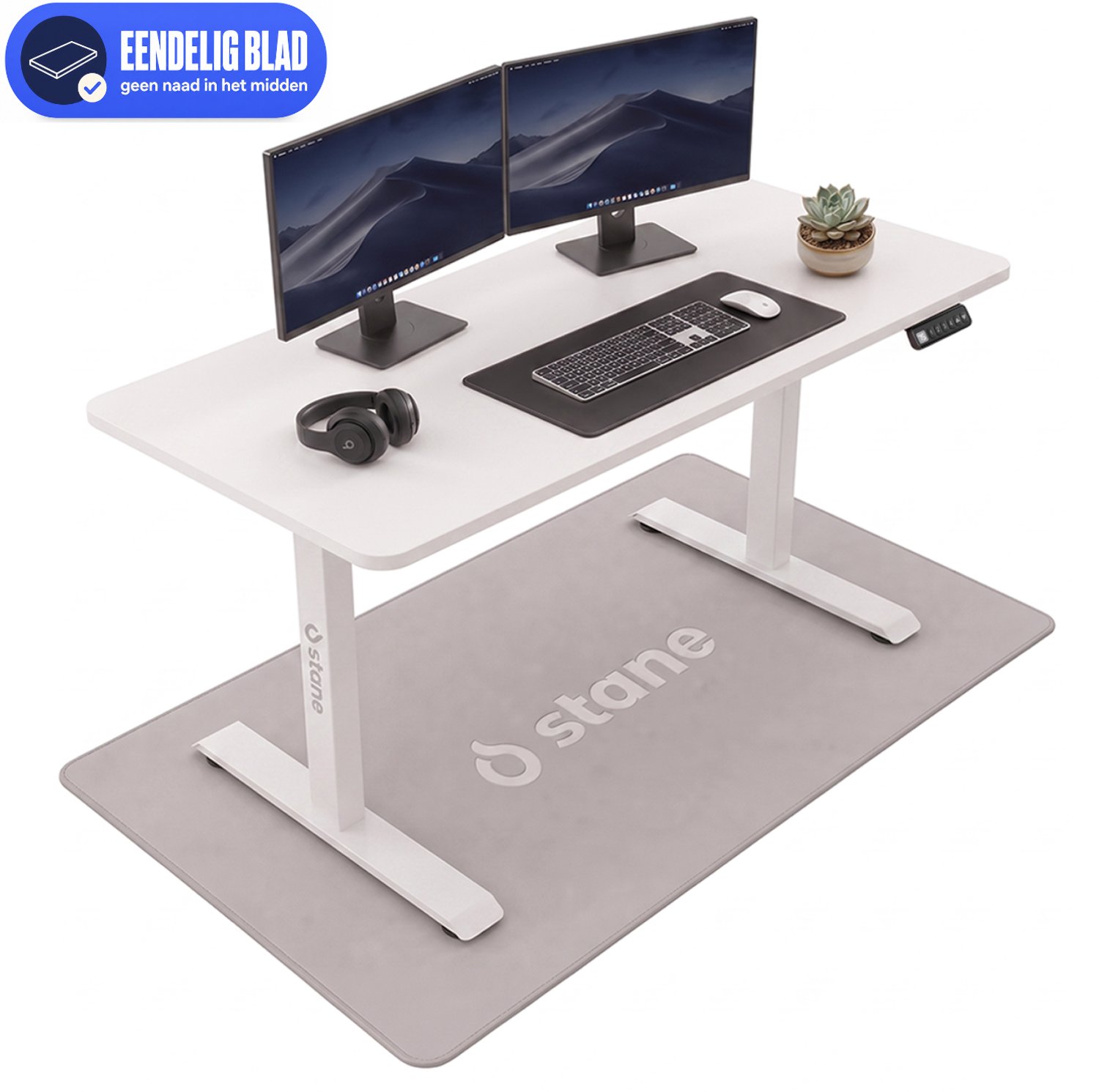 Stane Zit Sta Bureau Elektrisch Verstelbaar - Incl. Kabelgoot - 120 x 60 cm - Wit
