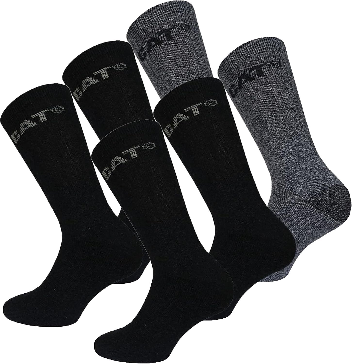 Caterpillar Outdoor Socks 6 paar herensokken van zacht katoen met vochtregeling versterkte teen en hiel Grijs