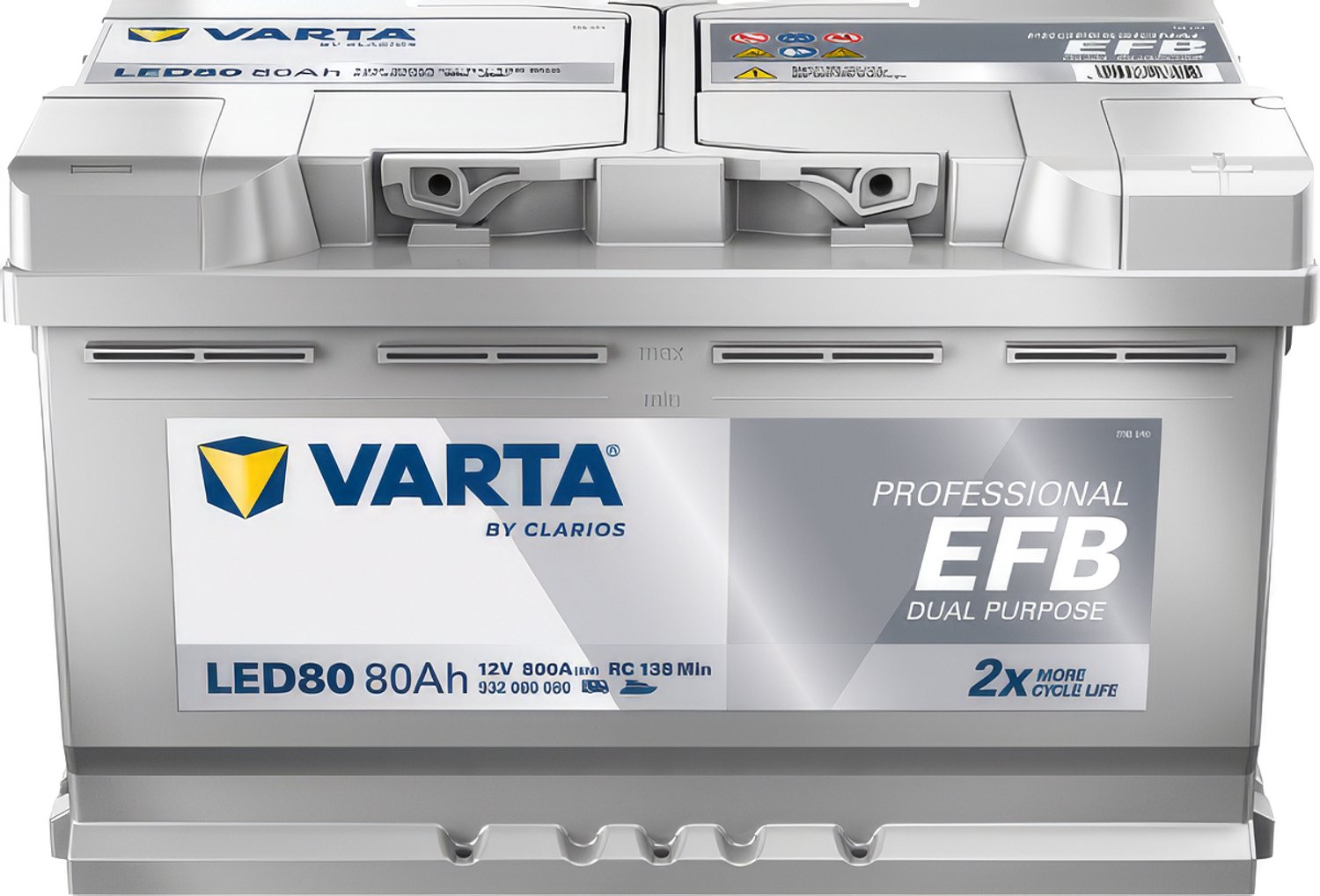 Varta LED80 - Accu - 80Ah - 12V - 800A(EN) - Grijs - Loodaccu