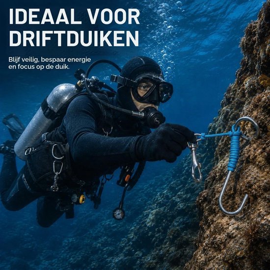 RVS Enkelhaak voor Cave Diving, Duiken met Spiraalspoel, Ideaal voor Koraalrif en Driftduiken — afbeelding 3