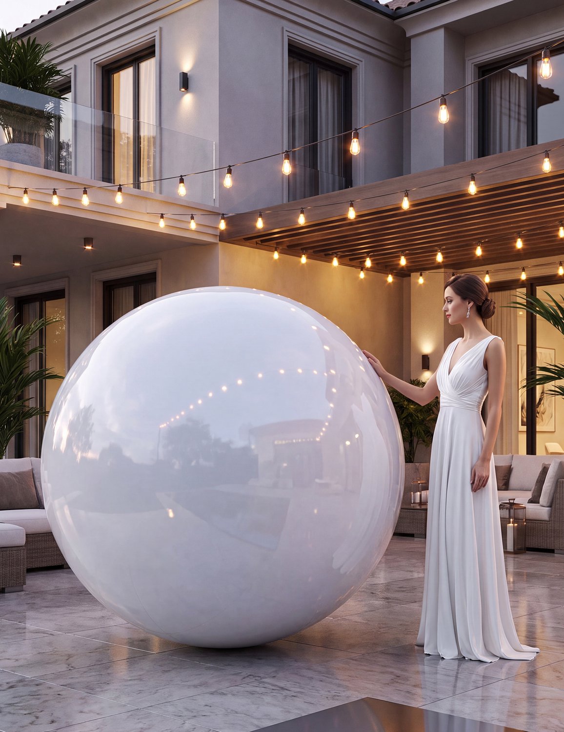 BIGIEMME SRL - Reuzenballon witte spiegelbol 150 cm