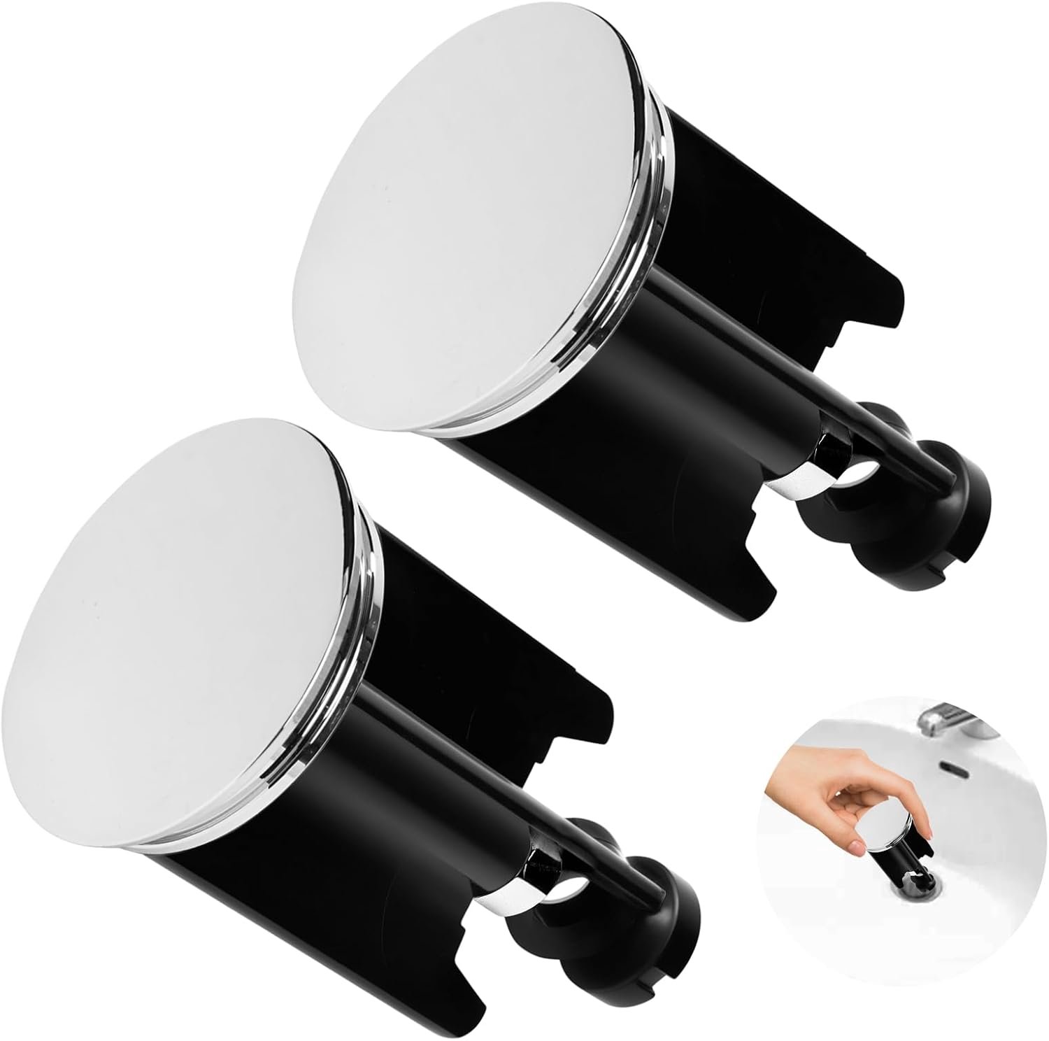 2x Universele Zinken Stop 40mm Messing Chroom, In Hoogte Verstelbaar