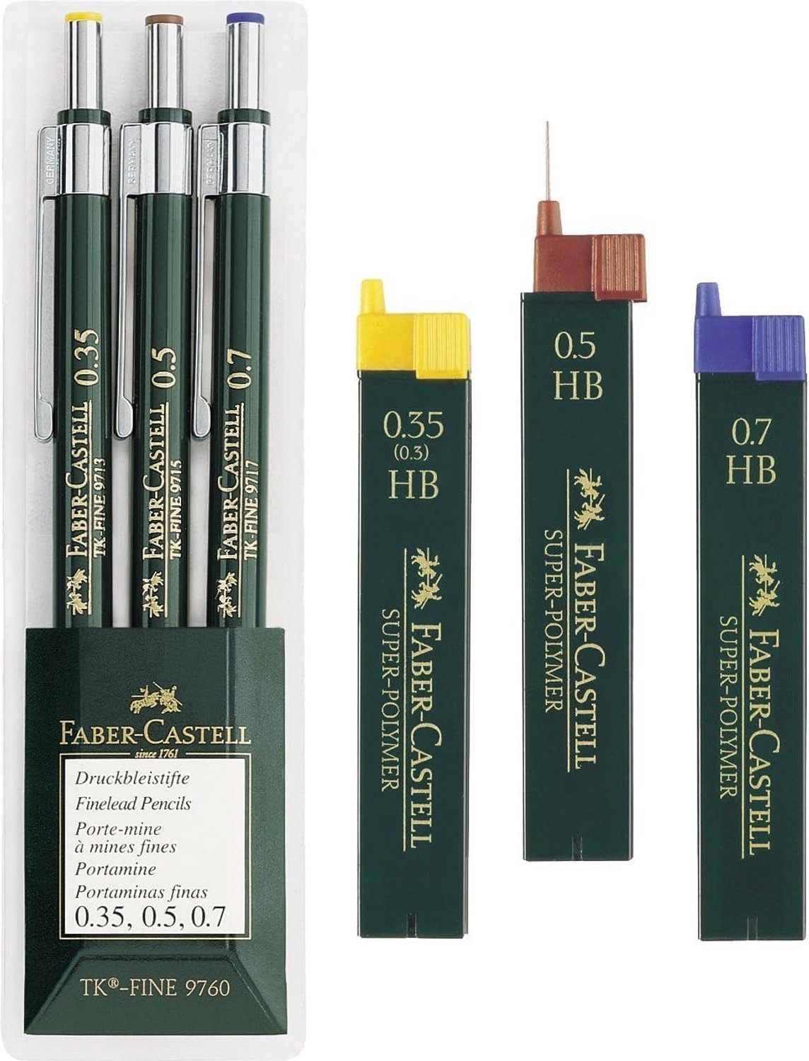 Faber-Castell TK-Fine Set: 3x Vulpotloden (0.35, 0.5, 0.7 mm)