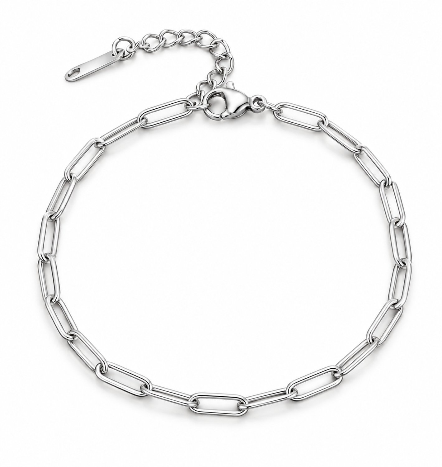 Zilveren Paperclip Chain Armband - Zilver Paperclip Armband Dames - Zilverkleurig Armband Dames - Amona Jewelry