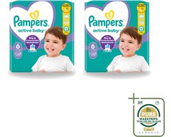 2 x Pampers – Luiers – Active Baby Maat 6 – 32 Luiers - Wasstrips - Baby Luiers - Bescherming Tegen Doorlekken - Bewegingsvrijheid - Comfort - Droogheid