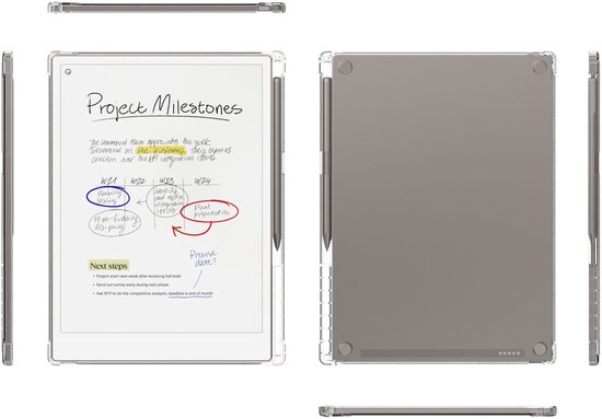 Lunso ReMarkable Paper Pro hoes (11.8 inch) - TPU Backcover - Transparant — afbeelding 5