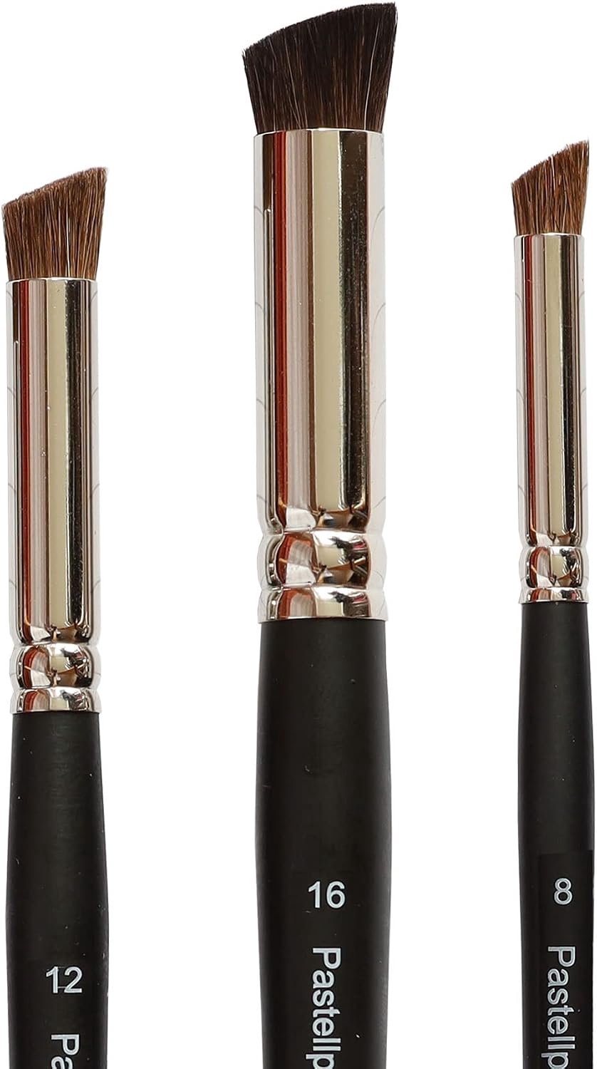 Pastel Kwast Set - 3 Stuks - Schuin - Mat Zwart