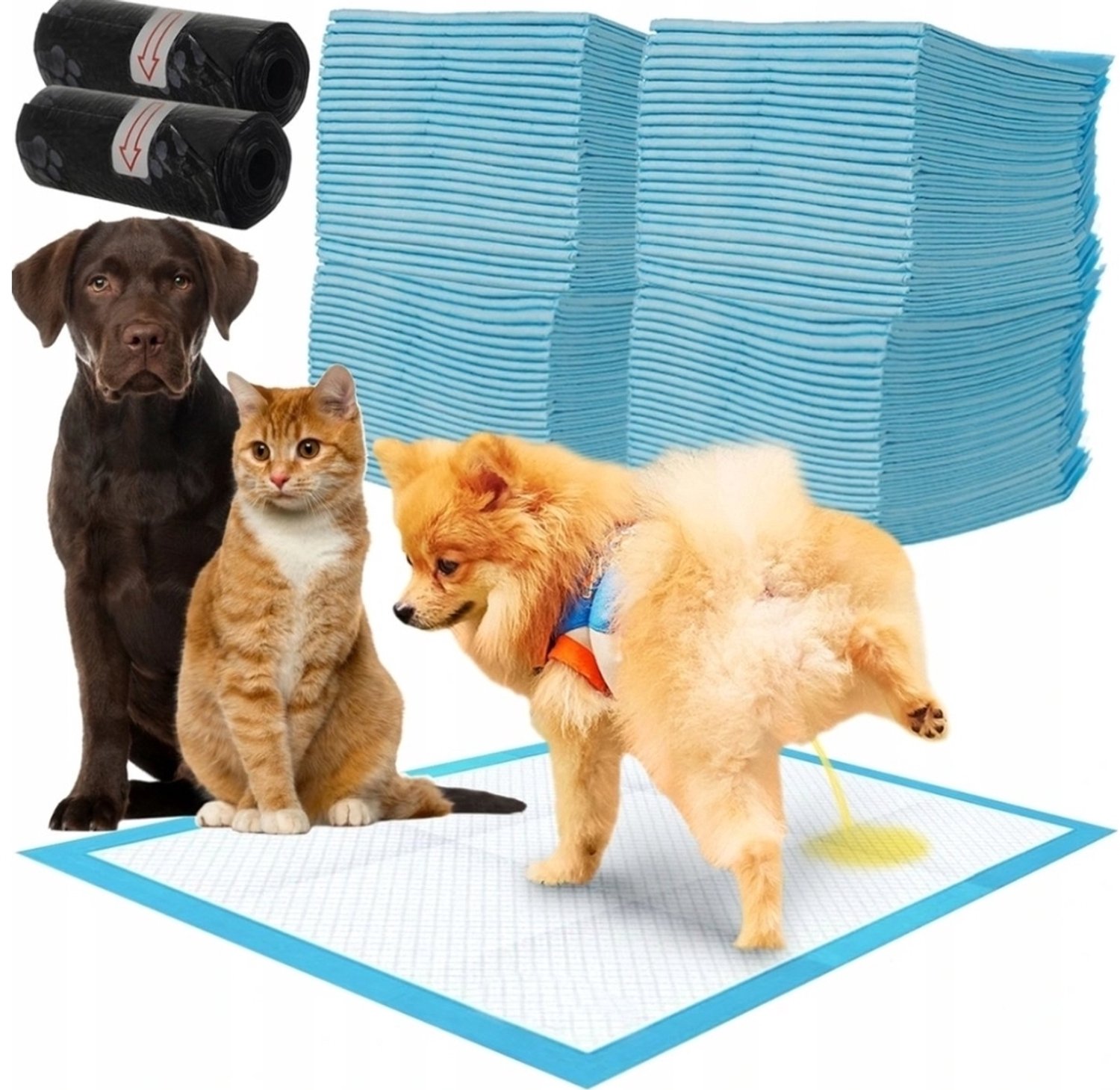 Ilso puppy training pads - zindelijkheidstraining - 45x33 cm - 100 stuks- 30 poepzakjes