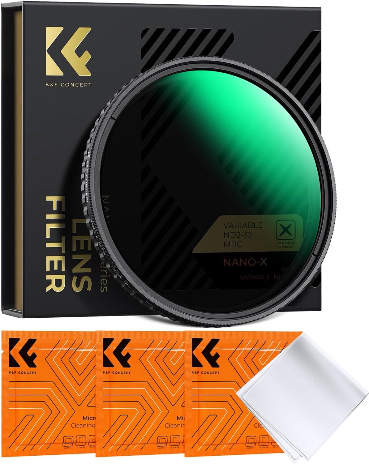 K&F Concept Variabel ND2-ND32 Filter 72mm - Geen X-effect
