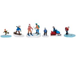 Set van 6 figuurtjes voor wintersportdorp