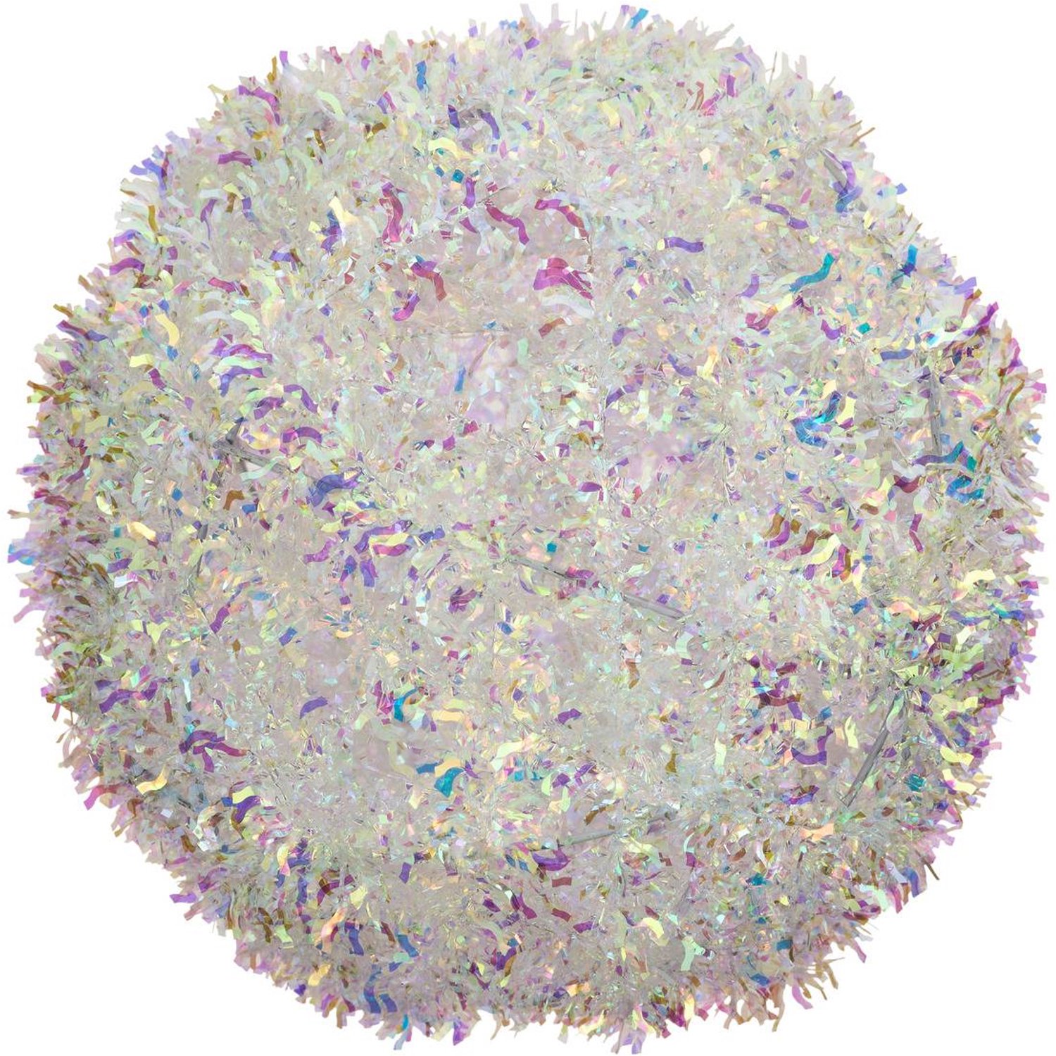Boule de Noël effet guirlande holographique blanche D. 25 cm