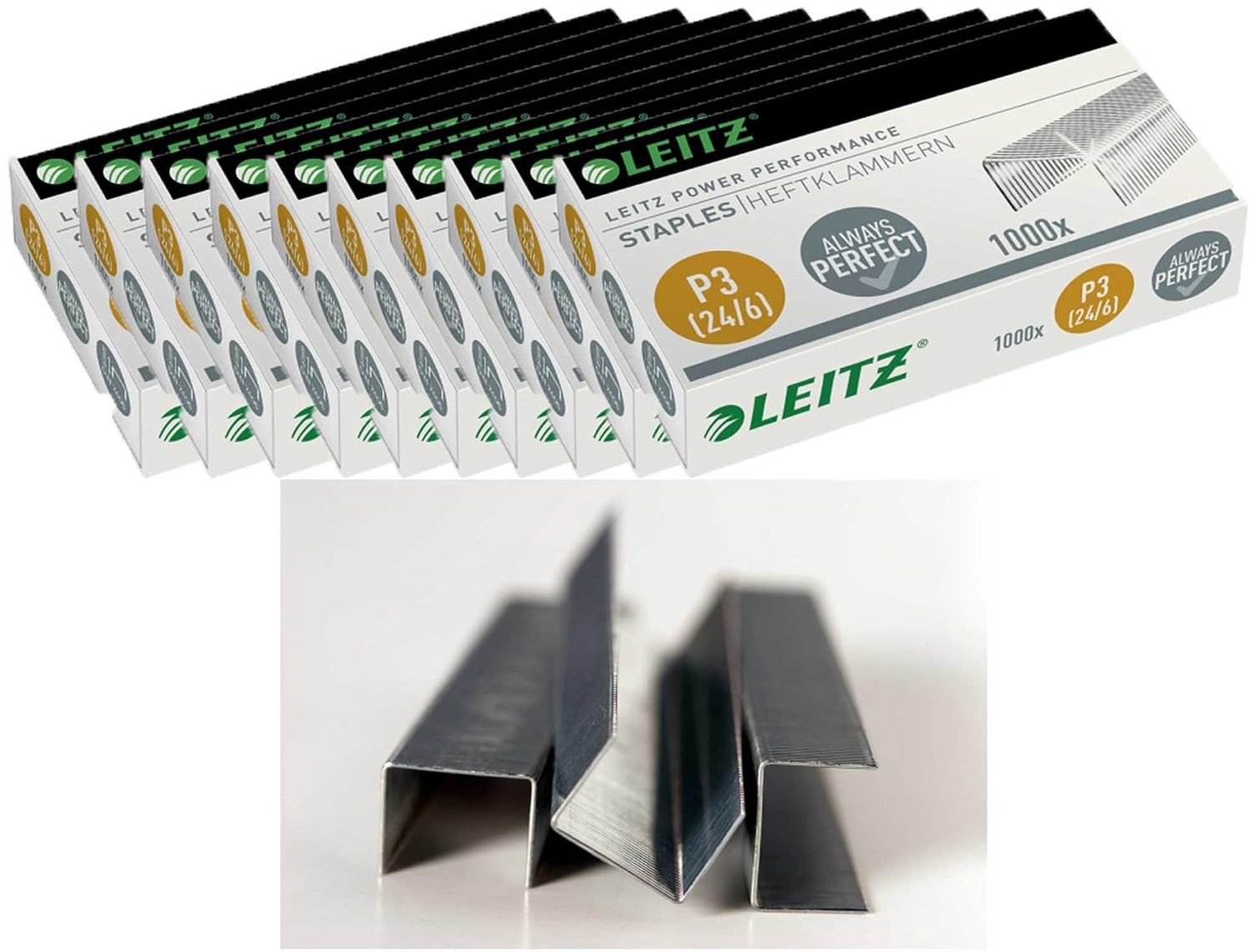 Leitz nietjes 24/6 mm, 1000 stuks, verzinkt staal