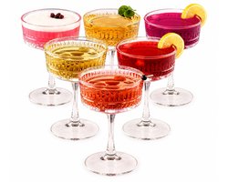 Vintage Coupe glazen set van 6, champagne, cocktail…