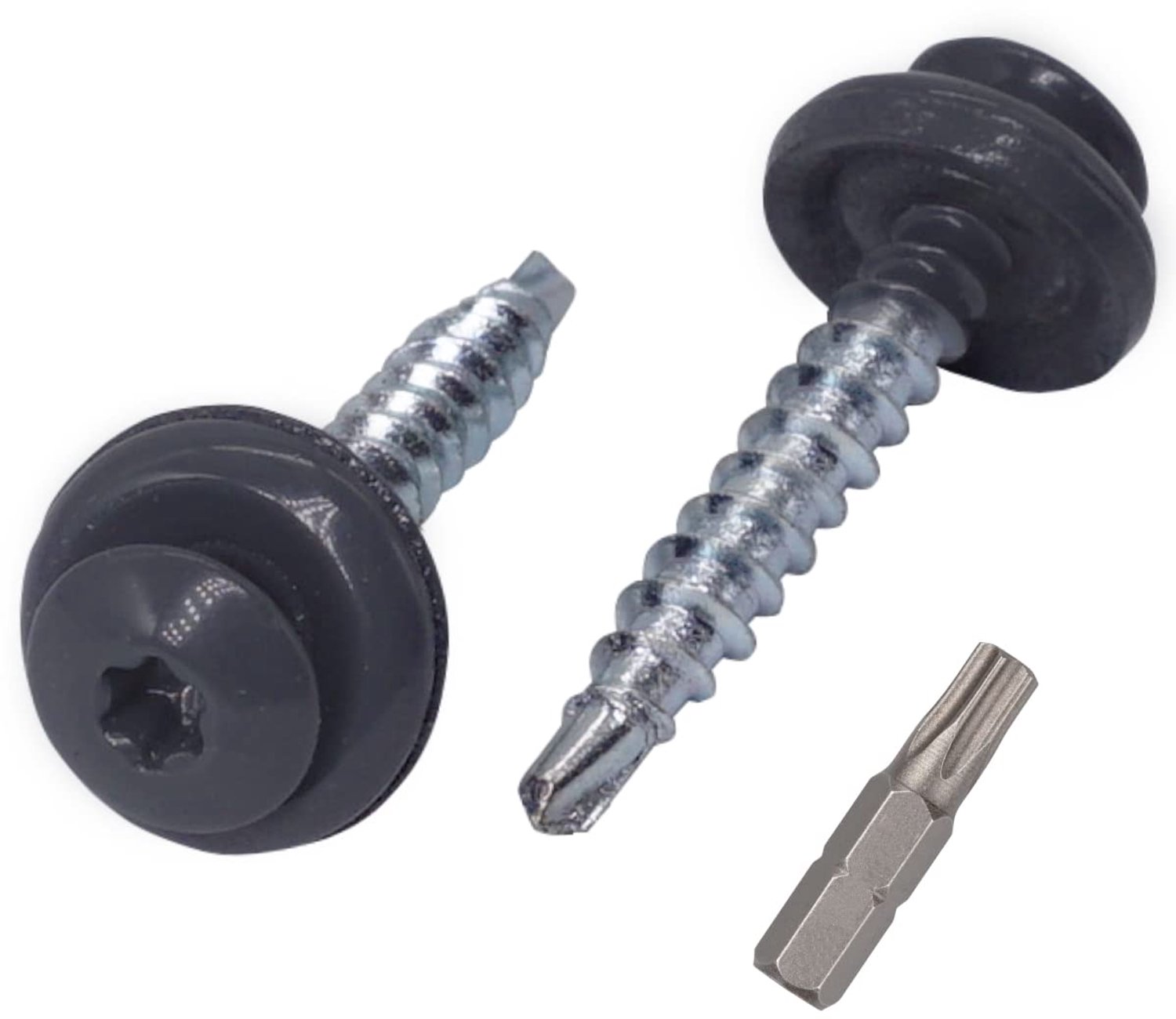 250x Metaalschroeven Torx 4.8x35mm Grafietgrijs RAL 7024 met EPDM