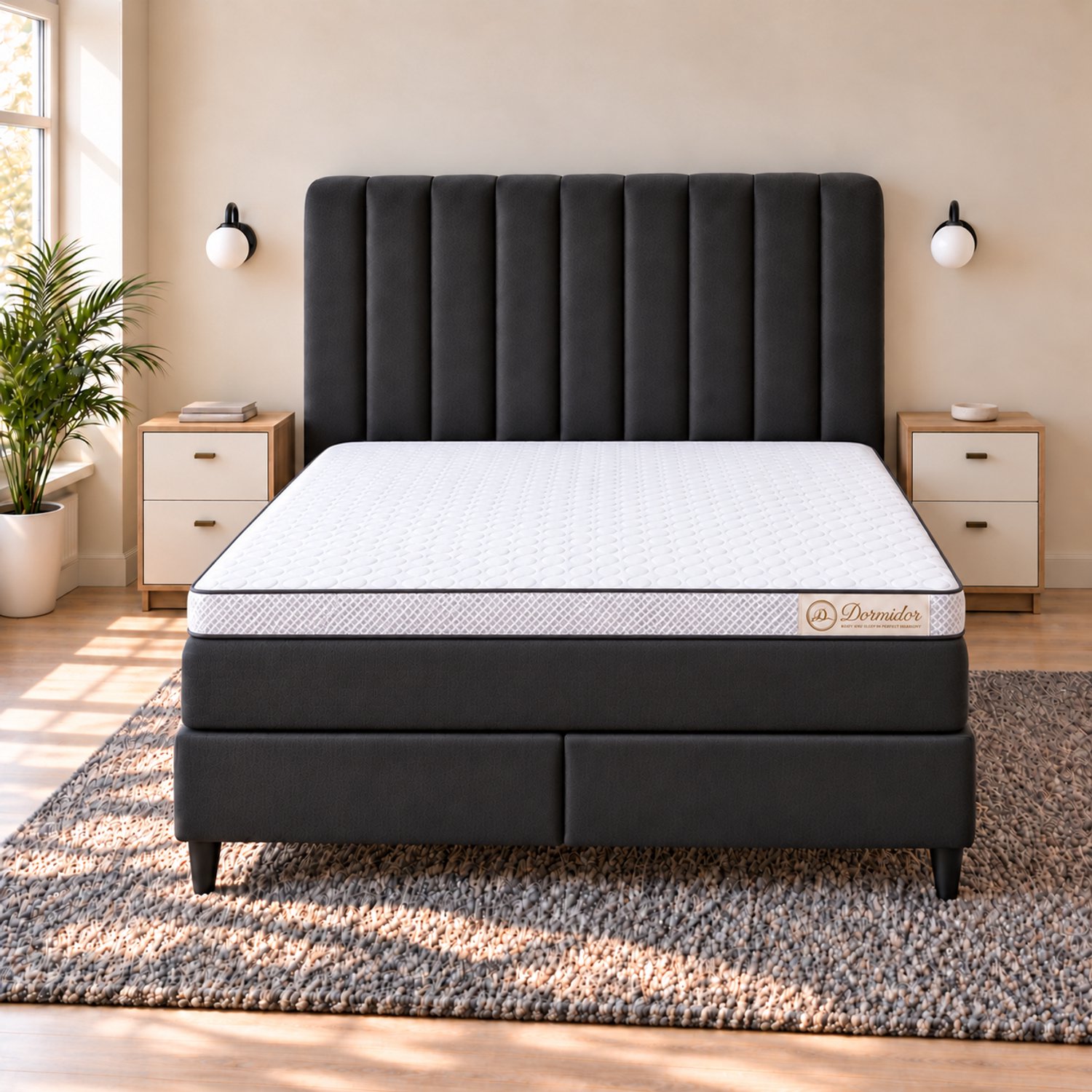 Dormidor ESSENTIAL TOPPER 160x200 - 6 CM COMFORTLAAG -Zacht & orthopedisch - Wasbaar & anti-allergisch - Traagschuim - Voorzien van een antislipzijde - Memory Foam - Wasbare Hoes Wit