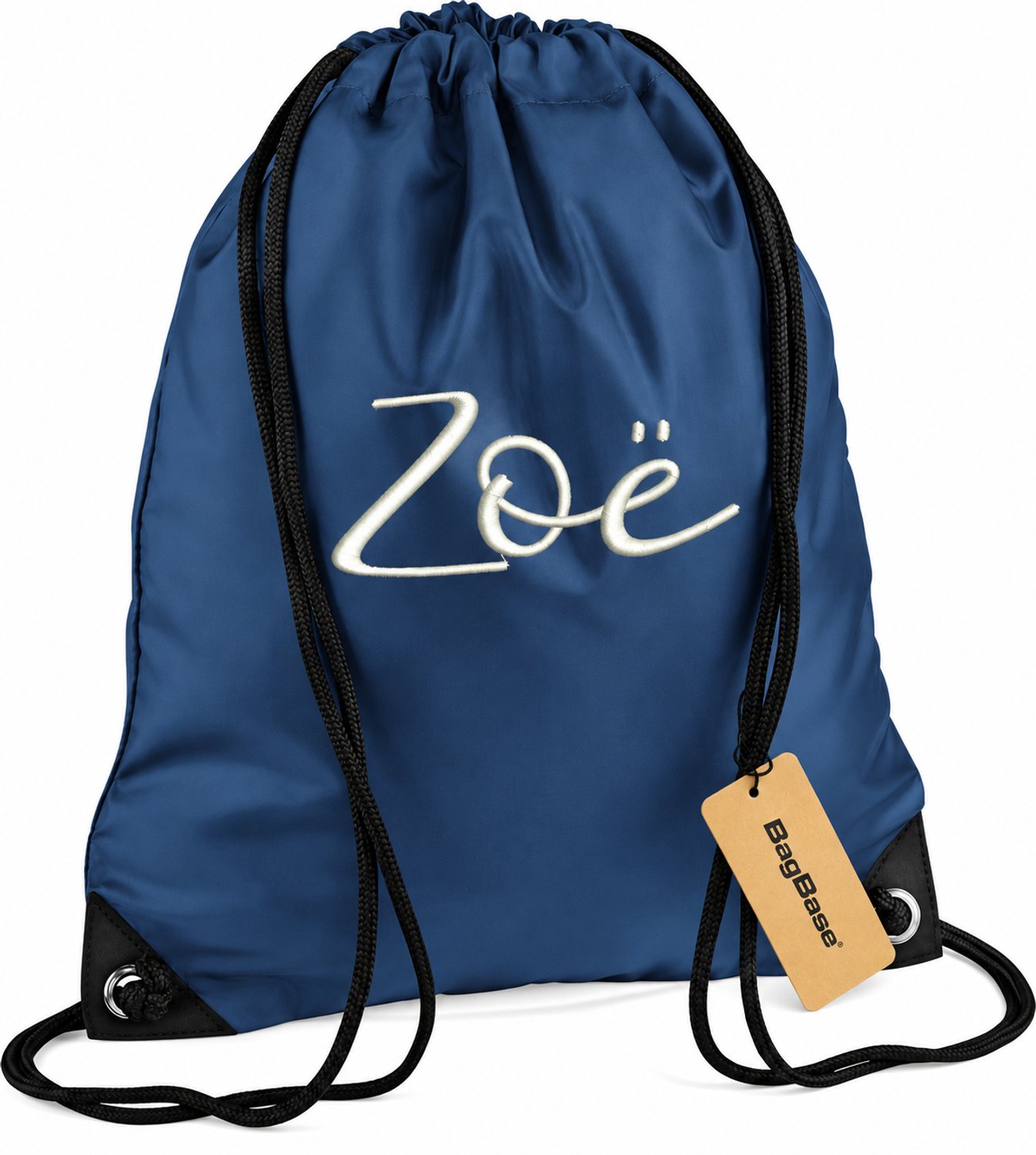 Premium zwemzak kleur French Navy  met naam geborduurd | 27 verschillende kleuren | gepersonaliseerd | Bagbase