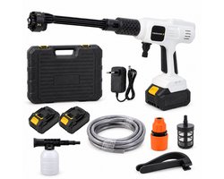 Truskore Hogedrukreiniger - Draadloze Hogedrukreiniger - Hogedrukspuit Auto & Terras - 2x 1500 mAh Accu - Met Opbergkoffer - Compact & Krachtig
