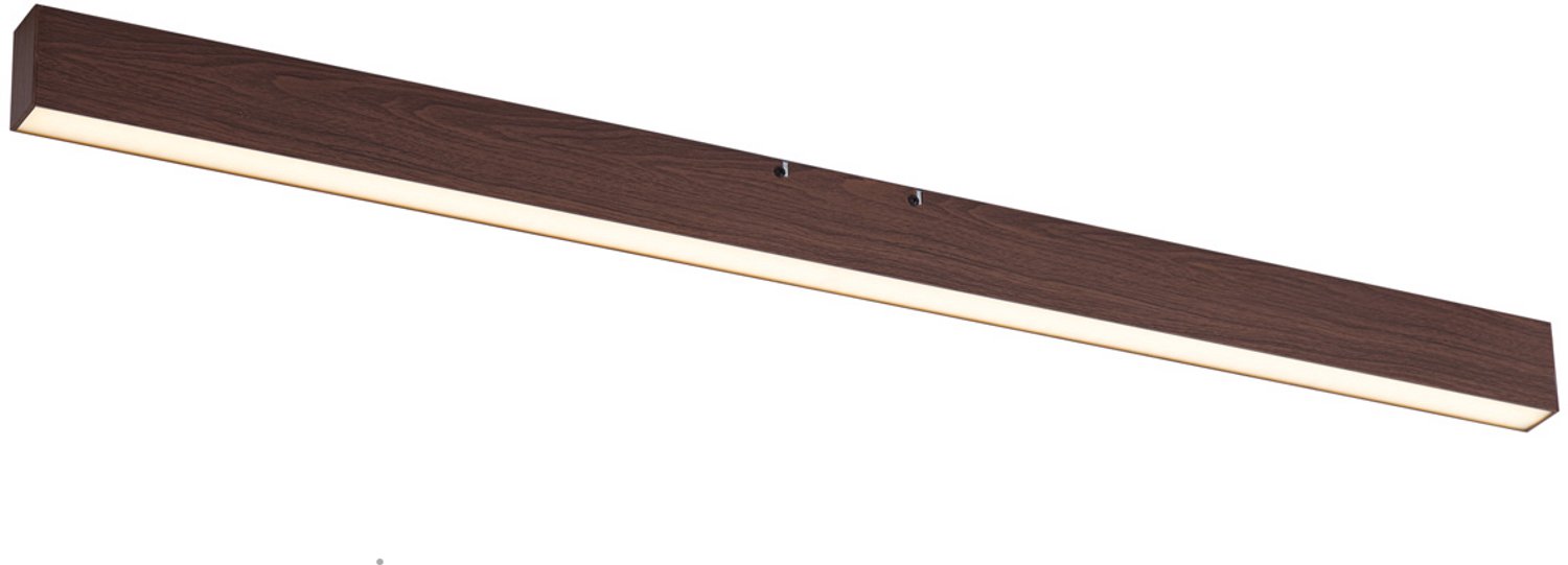 Qazqa led moderne plafondlamp, plafonniere - Keane - bruin, rechthoekig, 2700K - 4000K, warmwit - cool white, dimbaar, 113cm, ideaal als home-office,