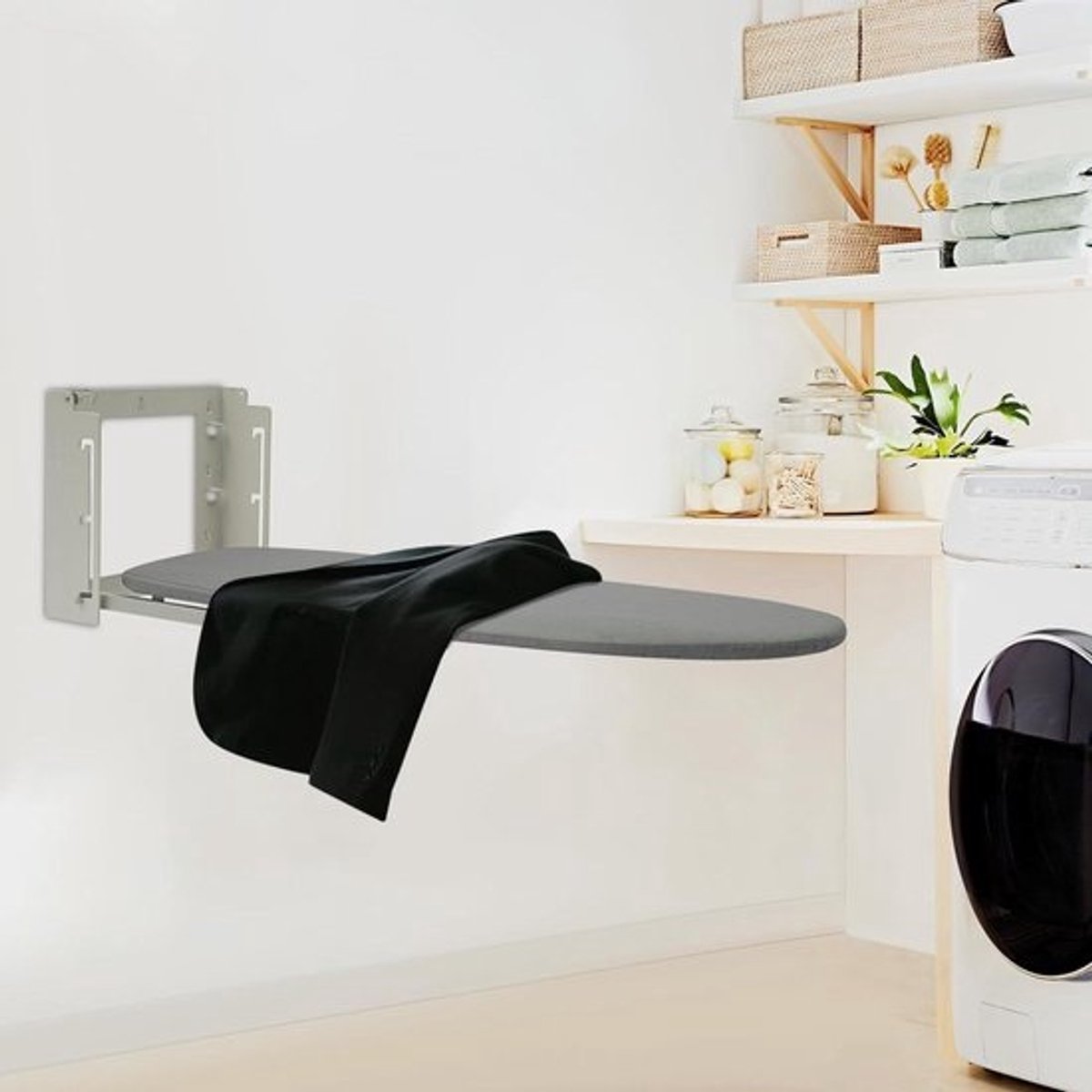 Strijkplank - Wandmontage - Kleding Strijken - Inklapbaar Ontwerp - 91 x 30 cm - Off-white