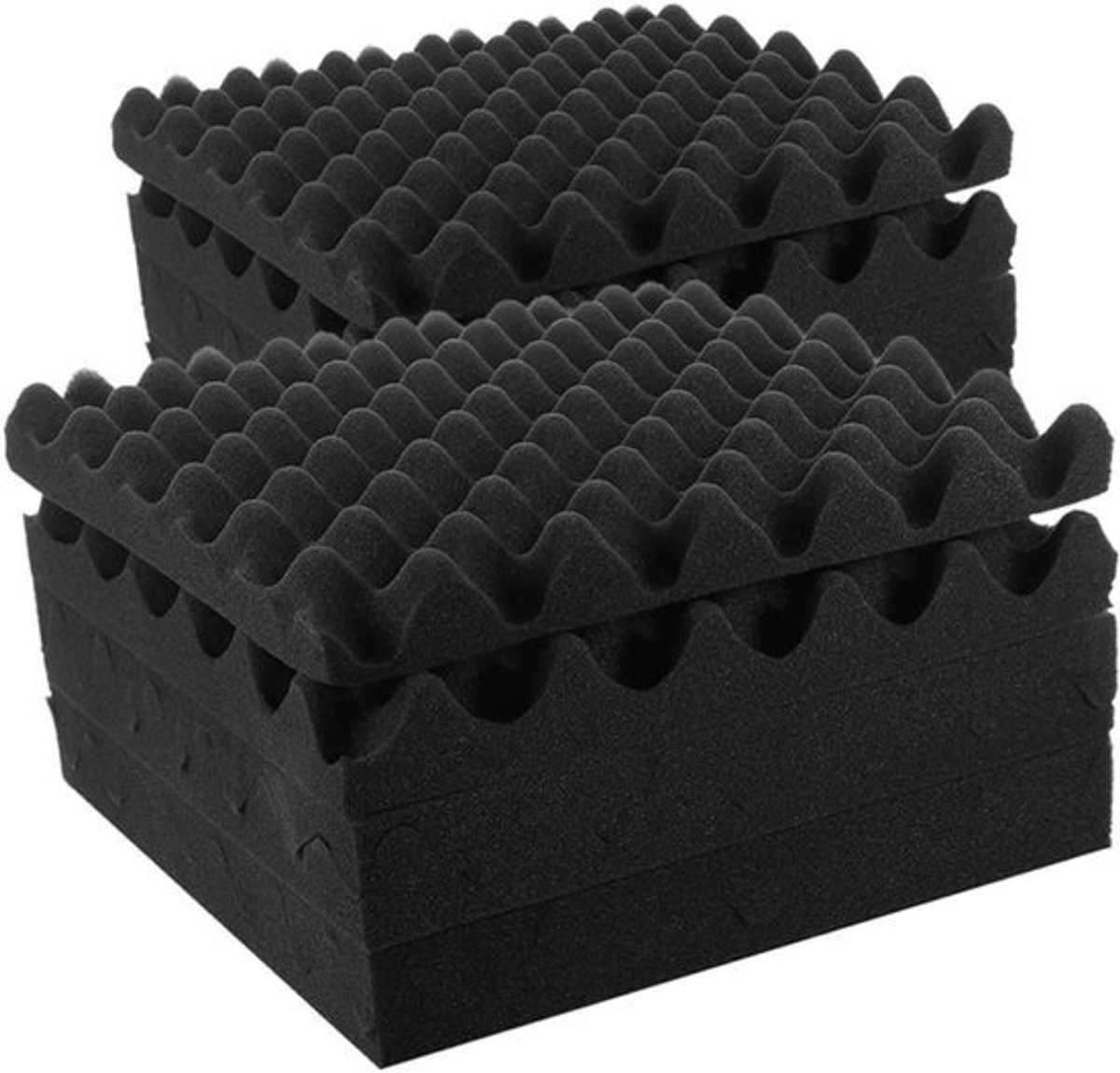 Geluidsisolerende Panelen - Akoestische Tegels - Geluidsverbetering - Brandwerend Polystyreen - 30x30x2 cm - Zwart