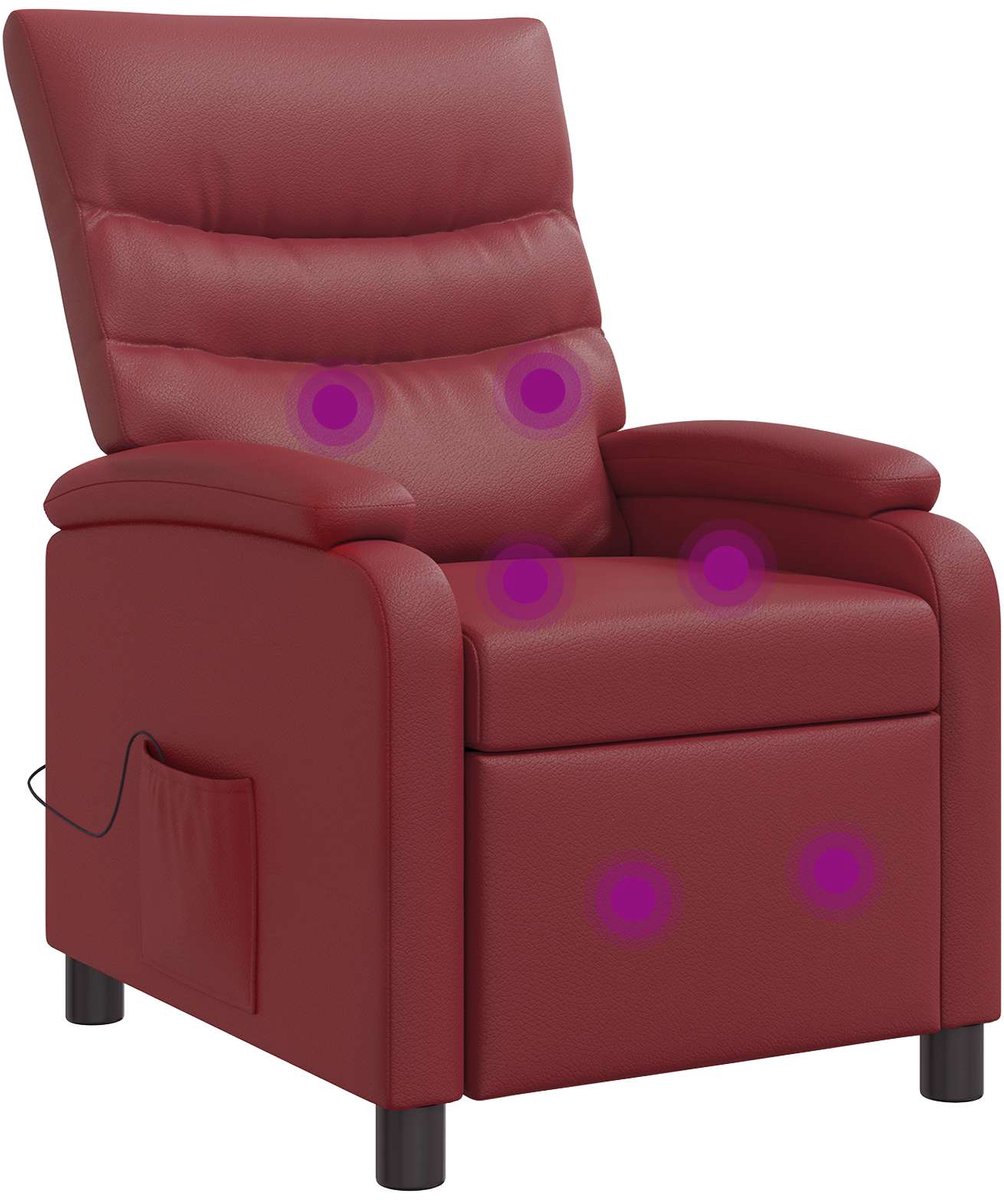 vidaXL Massage - Relaxstoel - Wijnrood - Kunstleer
