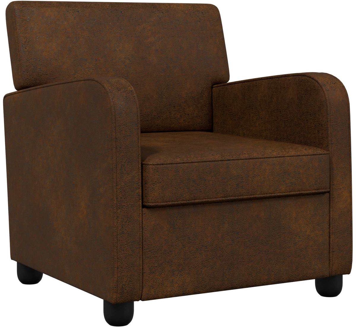vidaXL Fauteuil - Bruin - Kunst - Suède - Leer