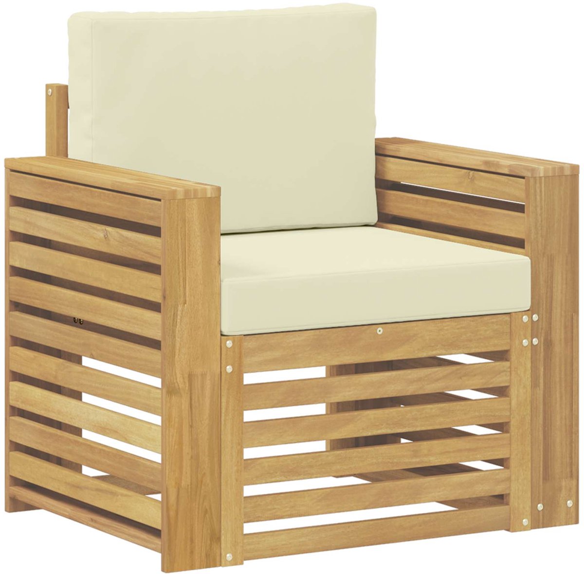 vidaXL - Buiten - bank - set - Polyester - Wit