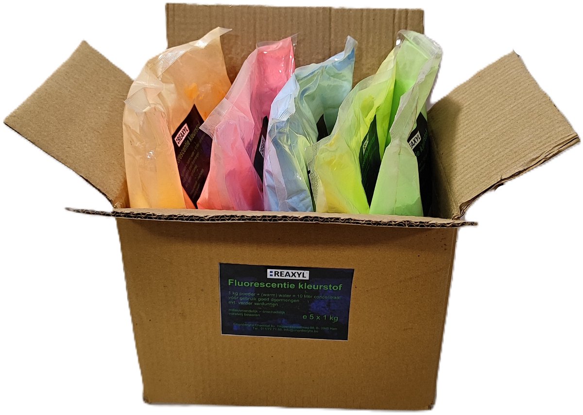 Reaxyl Fluorescentiekleurstof poeder voor lekdetectie 5 x 1 kg set
