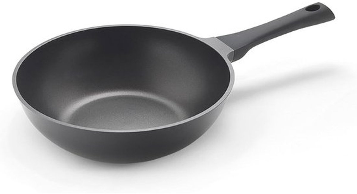 Gegoten Aluminium Wokpan 28 cm met Antiaanbaklaag en Inductie Bodem