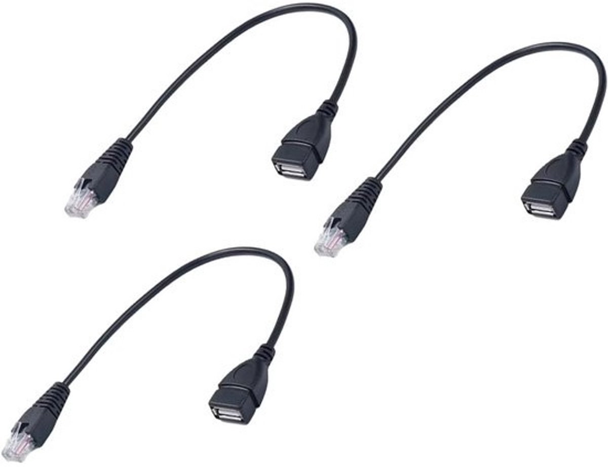 USB Naar RJ45 Converter - Ethernet Adapter - Netwerk Uitbreiding - Plug En Play - 30 cm - Zwart