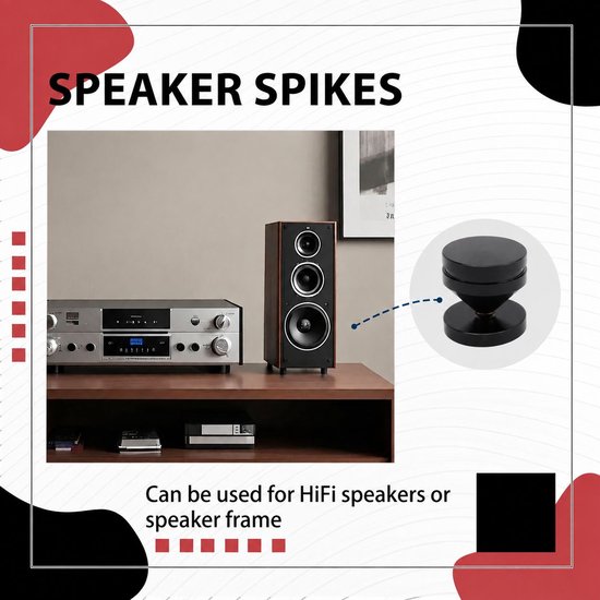 VHV - Speakerstands - speaker standaard - Luidspreker standaard - 8 stuks - Aluminiumlegering — afbeelding 5