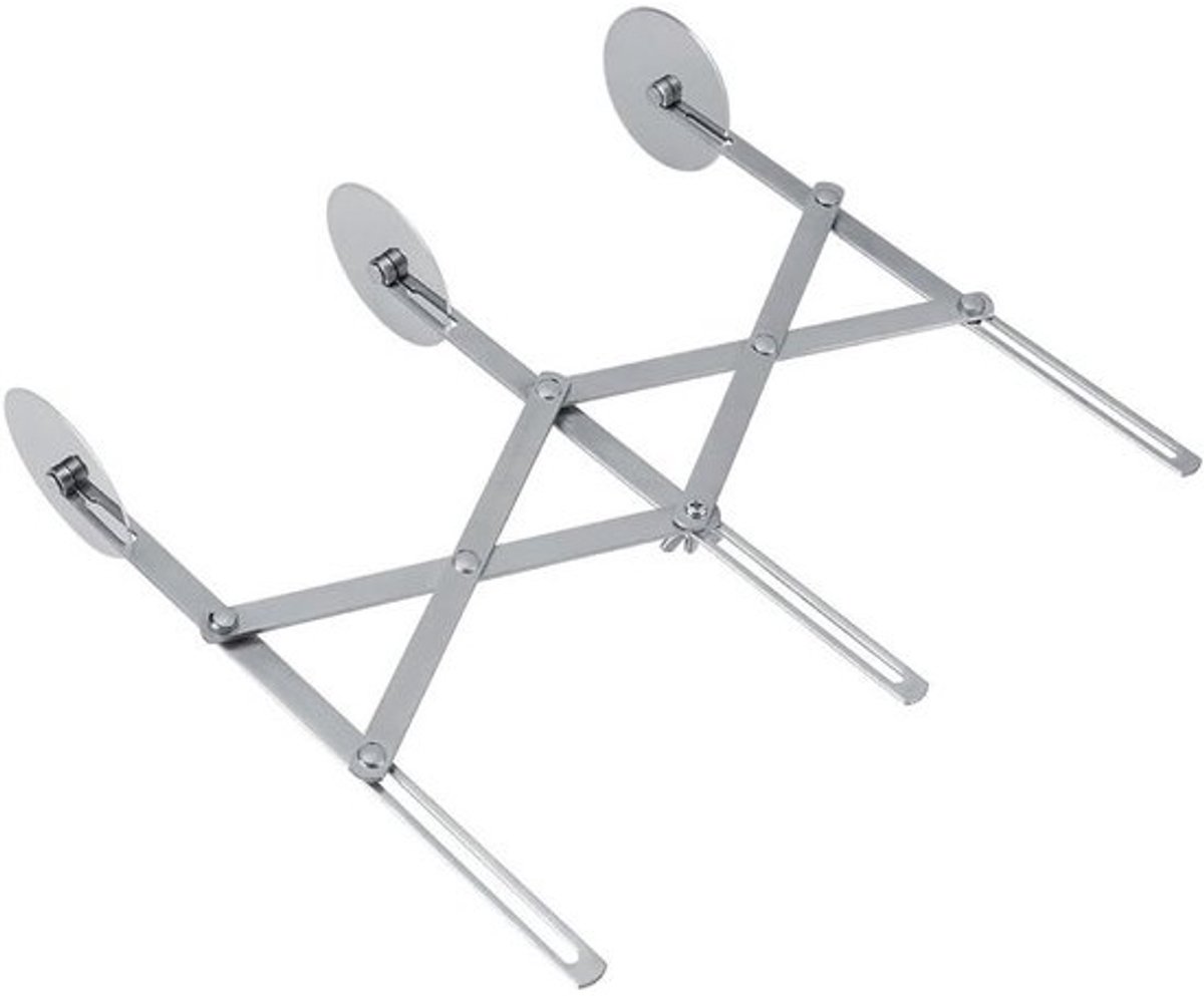 Instelbare deegsnijder, roestvrij stalen deegsnijder, deegrooster, rolsnijder, keuken, koken, bakgereedschap voor het maken van cake, pizza, deeg, brood, pannenkoeken (3 wielen)