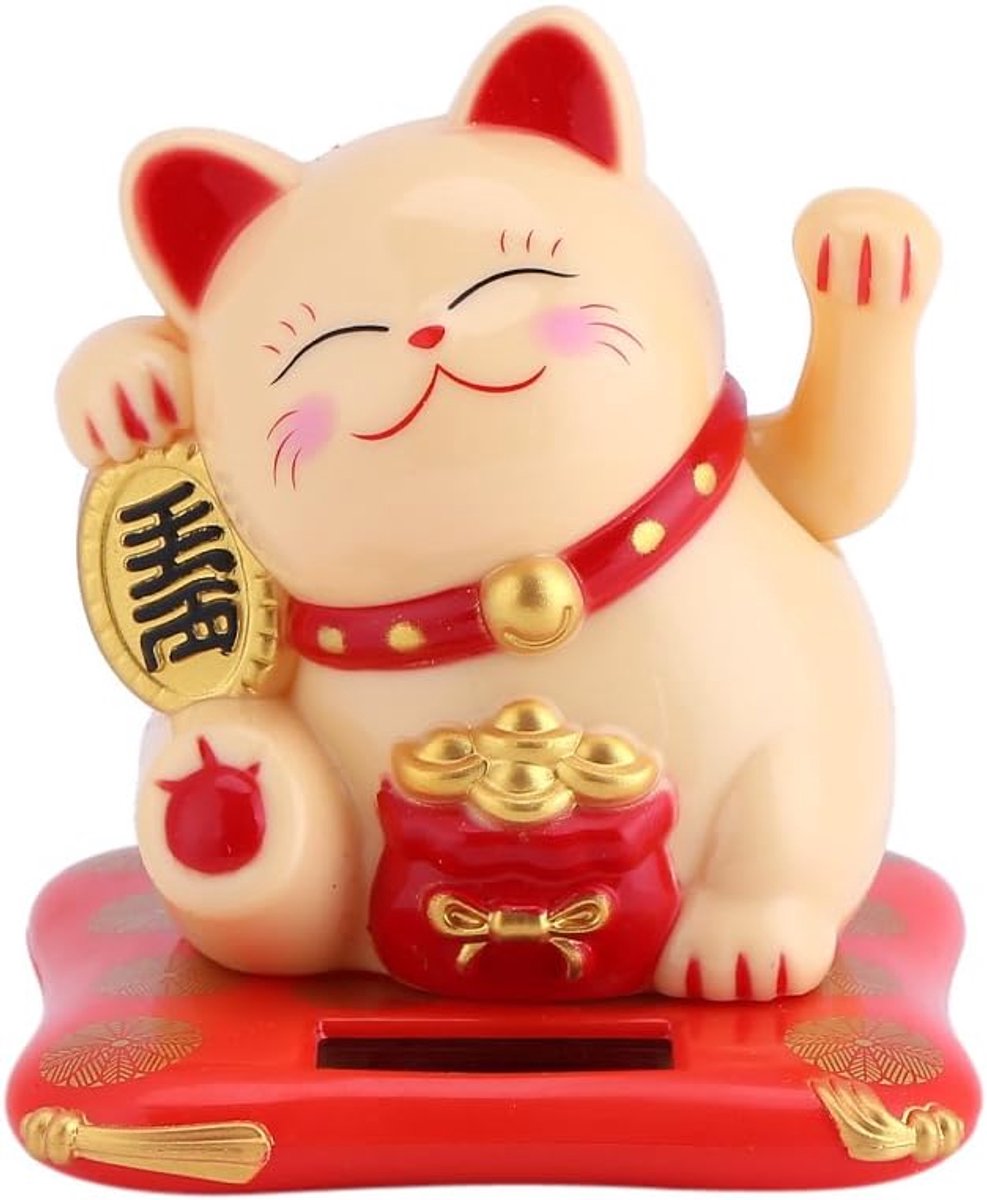 Neko hoekkat, op zonne-energie, schattige hoekkat, gelukskat, welkomstkat, welkomstkat, decoratie voor thuis en auto, zwaaiende pinnen van kunststof