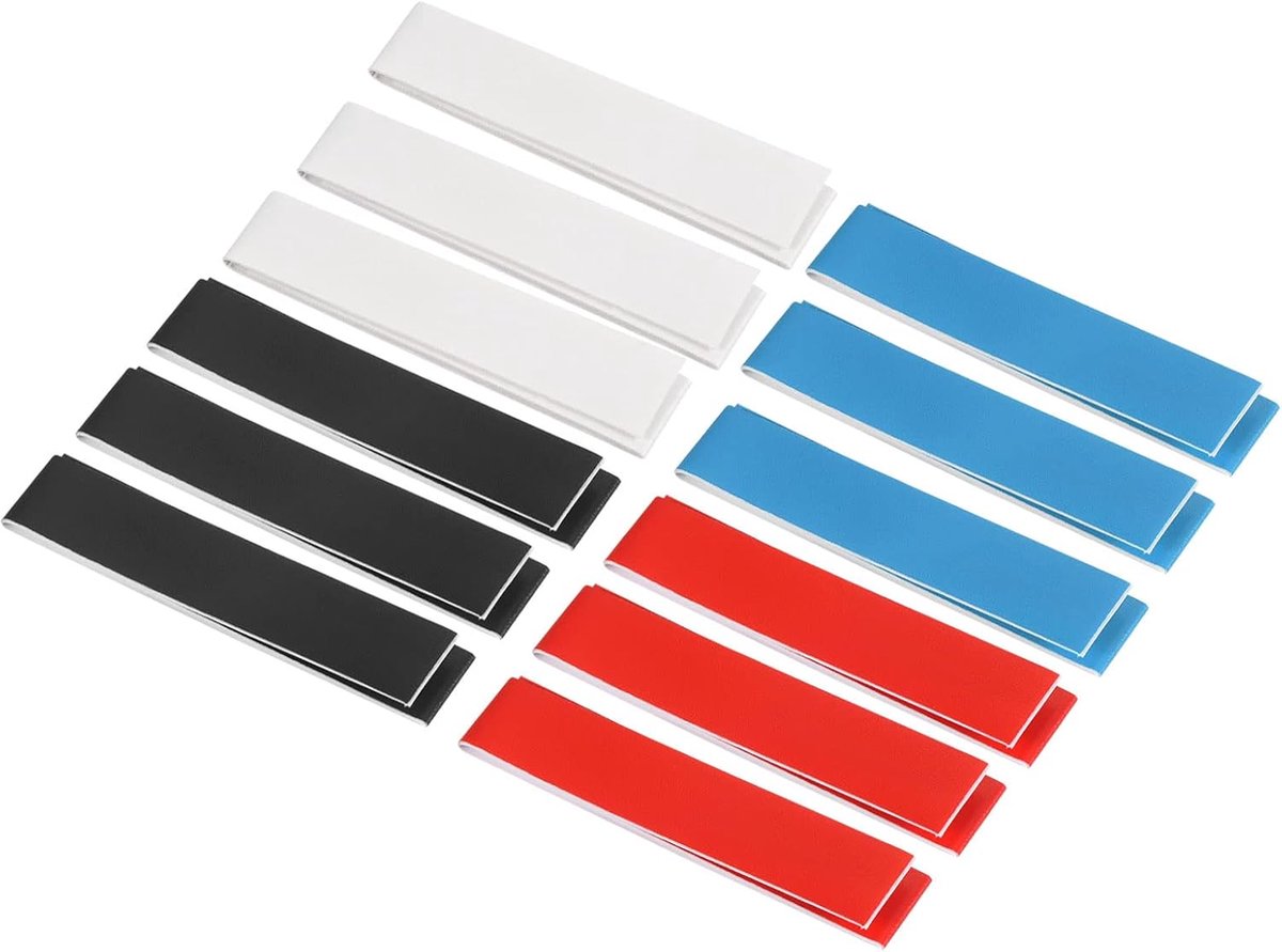 9,8 "x 0,7 "Badminton Racket Head Protector Sticker, 12 Pack PU Tennis Racquet Guard Tape Racket Frame Stickers Verdikte Slijtvast, 4 Kleuren