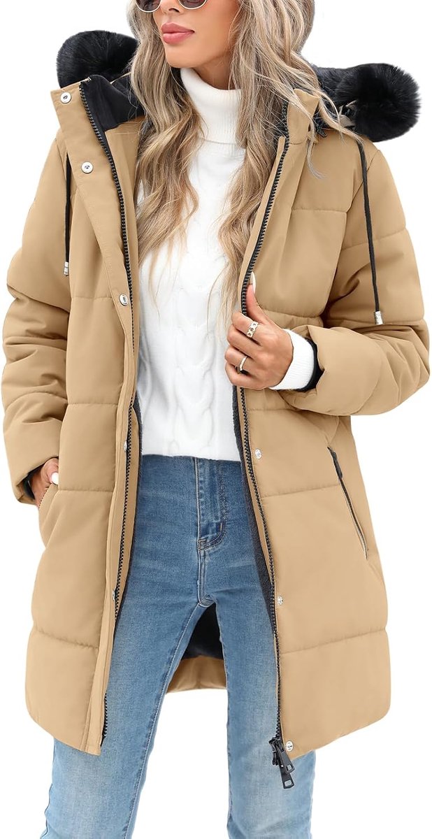 Jas jas dames winterjas gewatteerde jassen warme parka sweatshirt met capuchon van bont afneembaar gewatteerde jassen outdoor jas