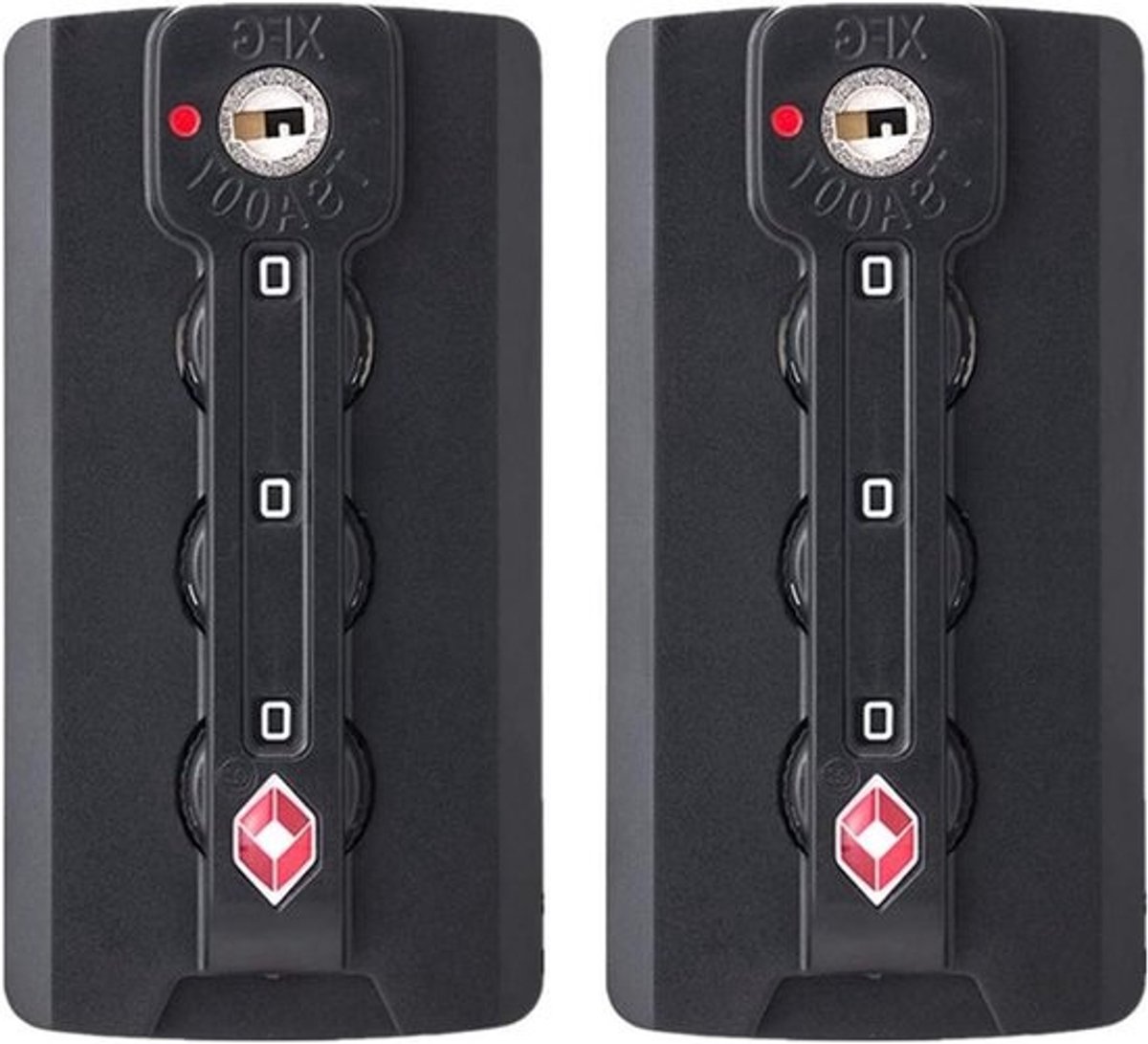 Bagagesloten Set - Cijferslot Koffer - Bagage Beveiligen - Combinatieslot - 75mm*40mm - Zwart