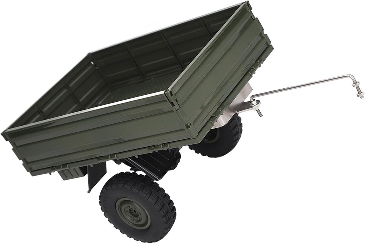 -trailer Afstandsbediening voor P06 Unimog RC Truck Cargo Carrier met Metalen Banden 12 Schroeven 5 Notenaccessoires (Groente)