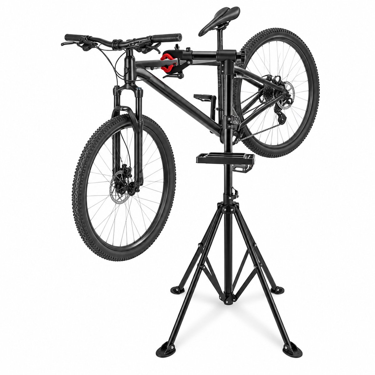 Molhaus Fietsreparatiestandaard - 108-190 cm - tot 30 kg - Verstelbaar - Universeel - met Gereedschapsbak - voor Onderhoud