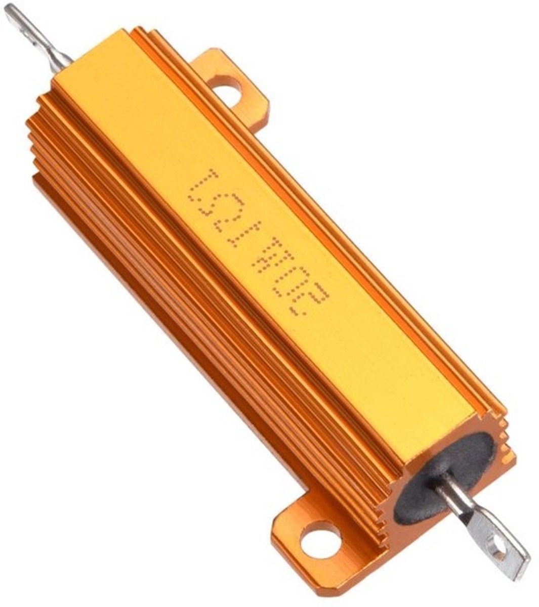 Stroomweerstand Aluminium - Component Weerstand - Elektronica Reparatie - 50 Watt Vermogen - 1 Ohm - Goudkleurig