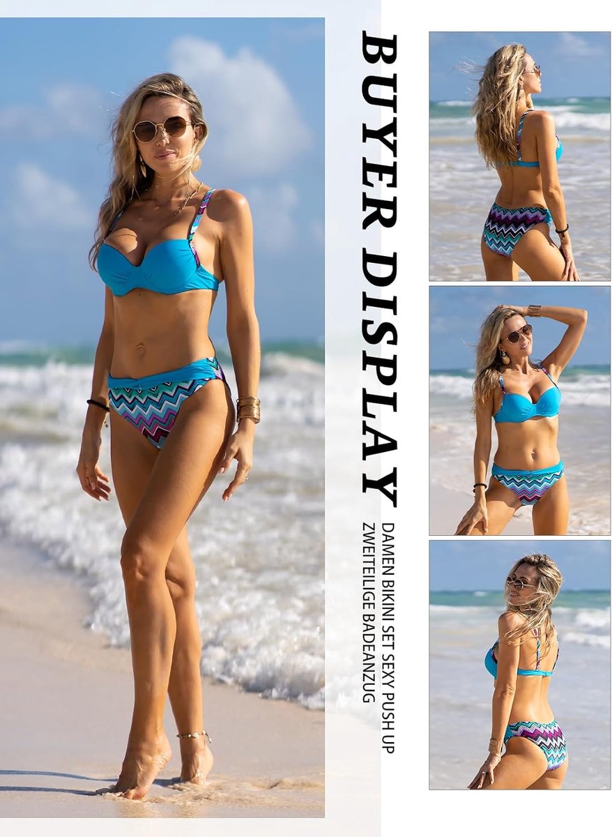 Bikiniset voor dames, sexy push-up badpak, tweedelige badmode, badpak, S-XXL