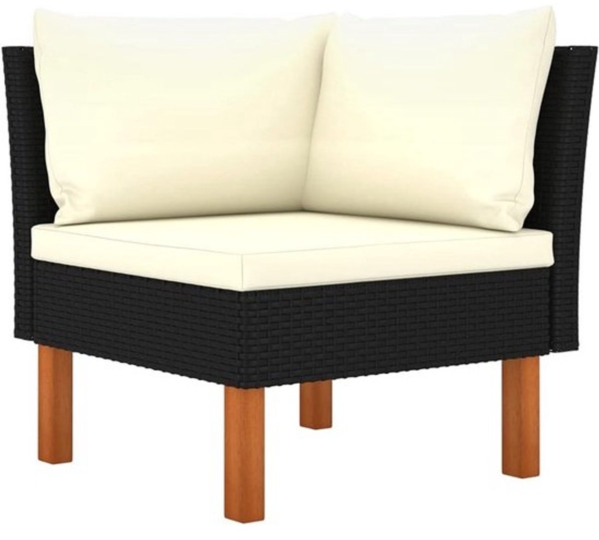Tuin Hoekbank Poly Rattan en Stevig Hout