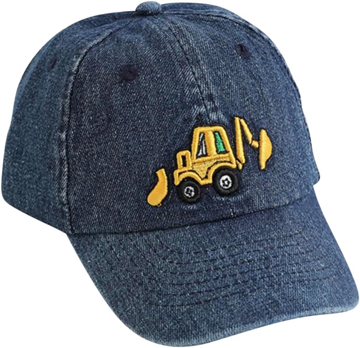 Borduurwerk Graafmachine Peuter Kids Baseball Cap Verstelbare Katoen Gewassen Vintage Papa Hoed voor Jongens Meisjes Leeftijd 2-8